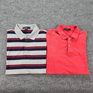 Daniel Cremieux Classics Polo‎ Shirt Mens Large Striped Golf Bundle Lot of 2